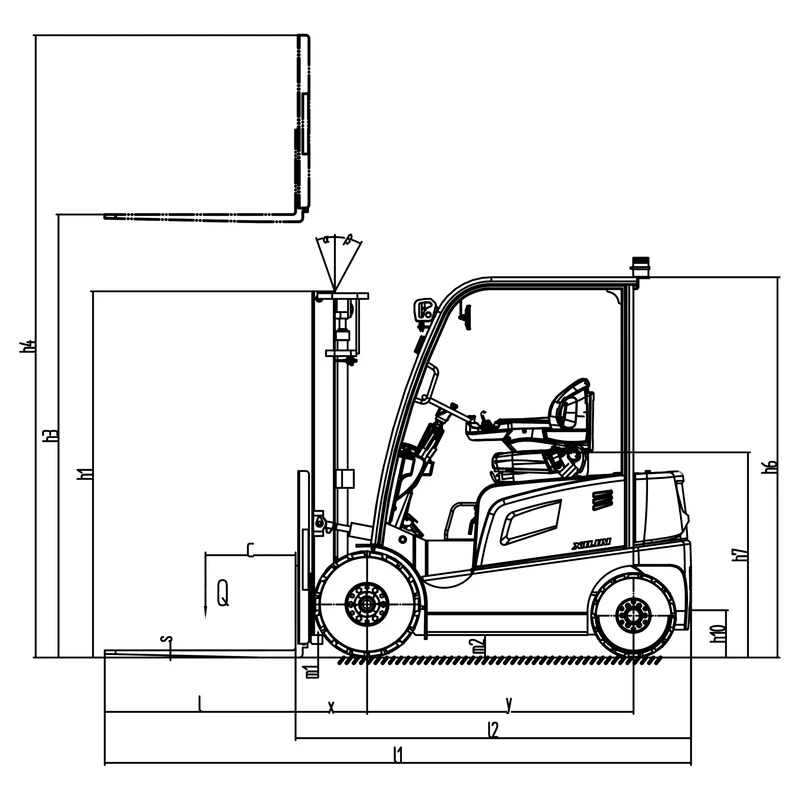 Carrello elevatore elettrico Full AC ECV16S-ECV35S con montante di sollevamento