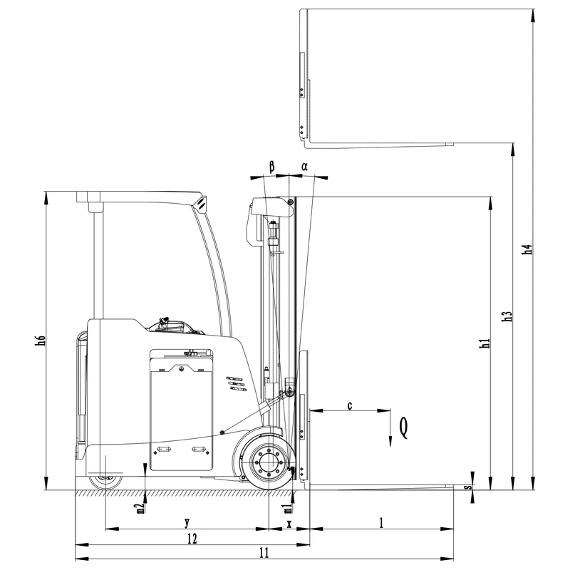 Carrello elevatore elettrico controbilanciato SECV20 con operatore in piedi - vista 5