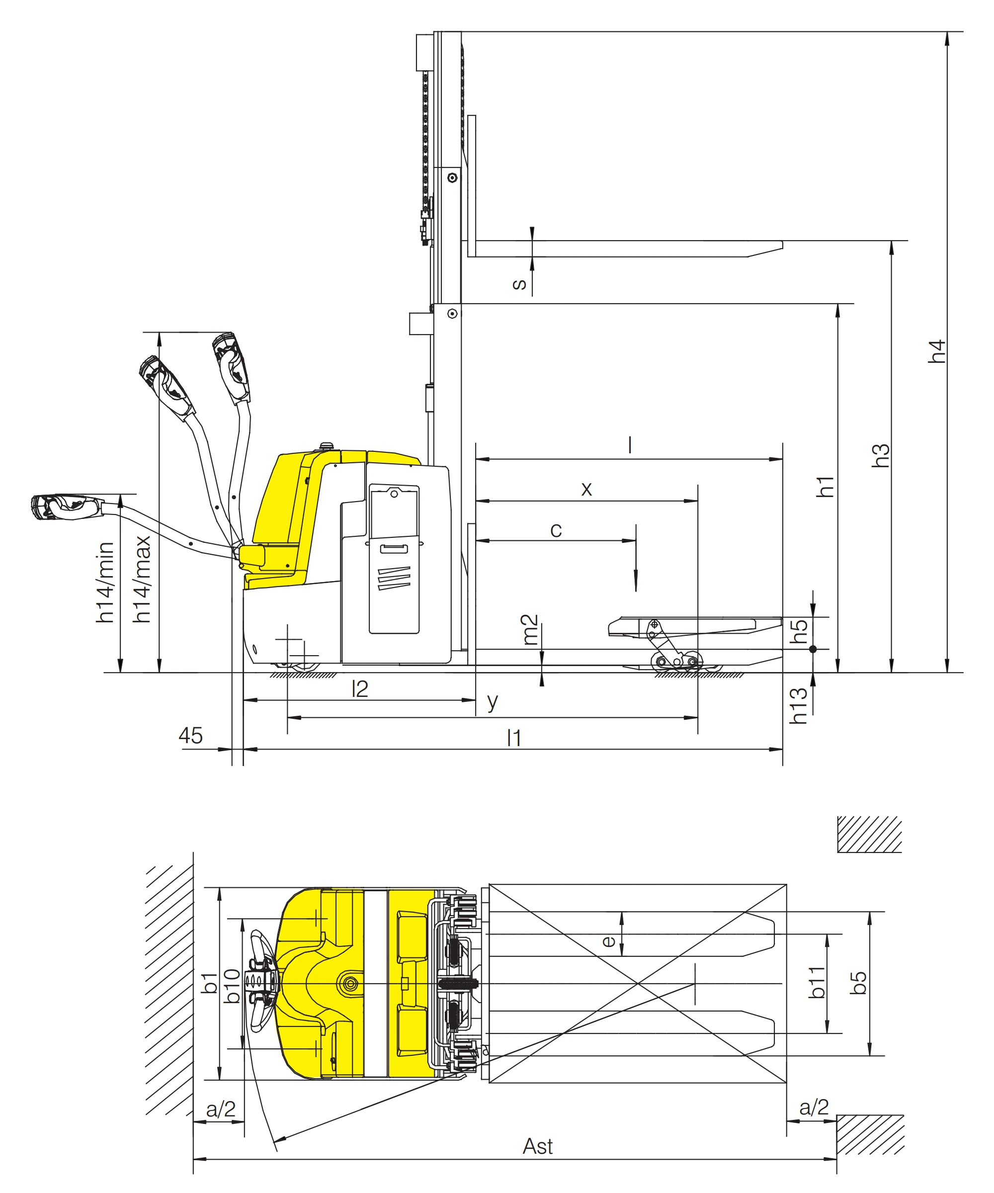 Transpallet elettrico per due pallet EPV20-I/EPV20LD-I, vista 4