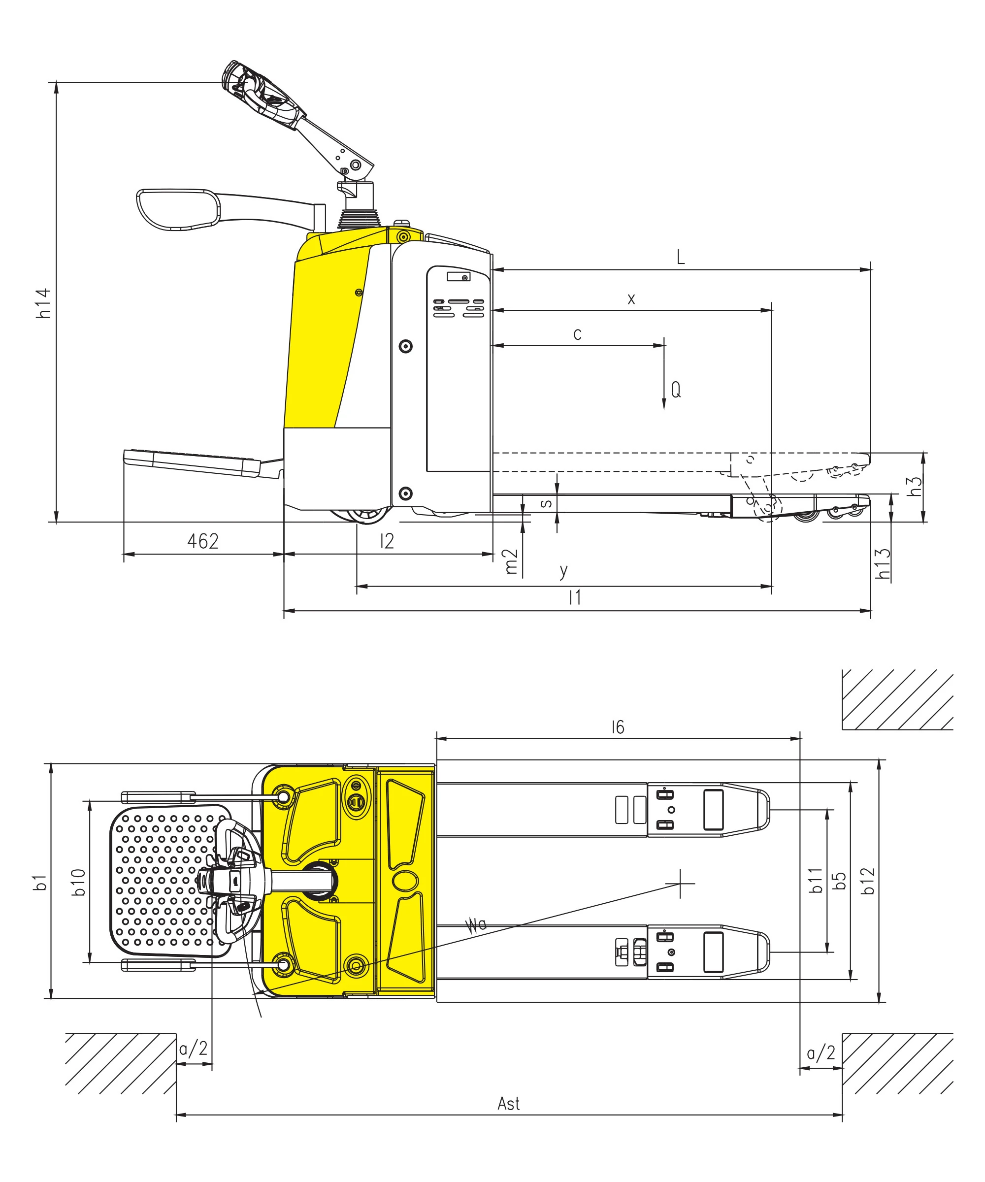 Transpallet elettrico EPV20-P/EPV25-P da 2000-2500 kg
