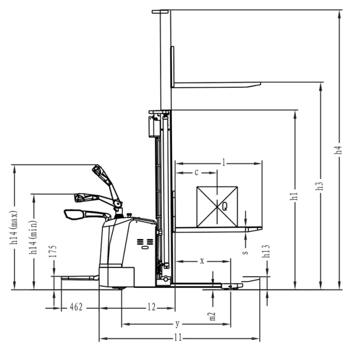 Impilatore elettrico EVV20-P con pedana per operatore