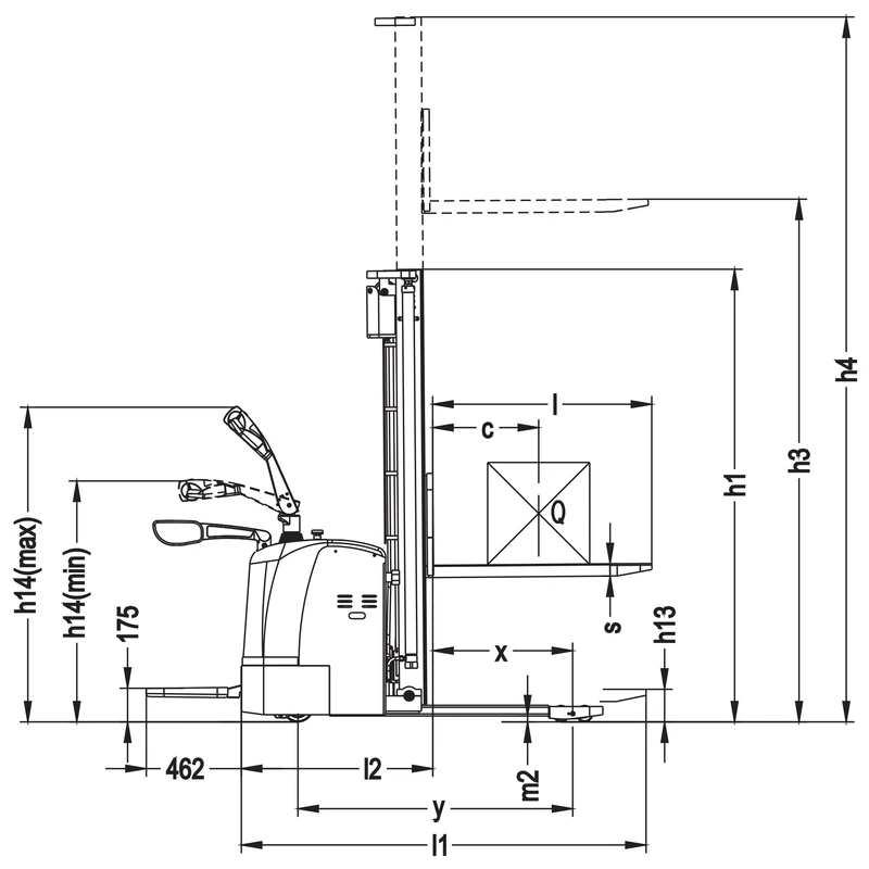 Impilatore elettrico con pedana e razze laterali EVV10PV-P, EVV12PV-P ed EVV15PV-P