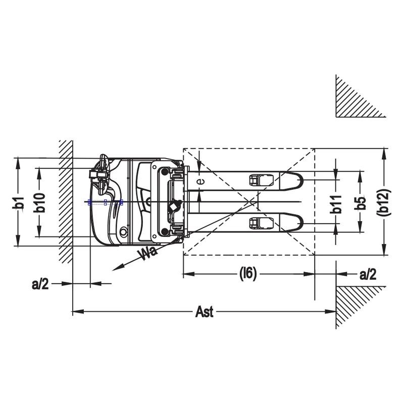 Impilatore a doppio pallet EVV15-I con sollevamento iniziale