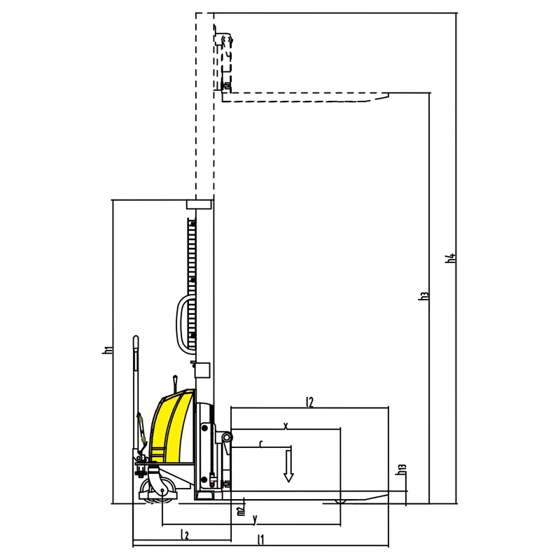 Forche dell'impilatore semielettrico per pallet PEVV15-PV