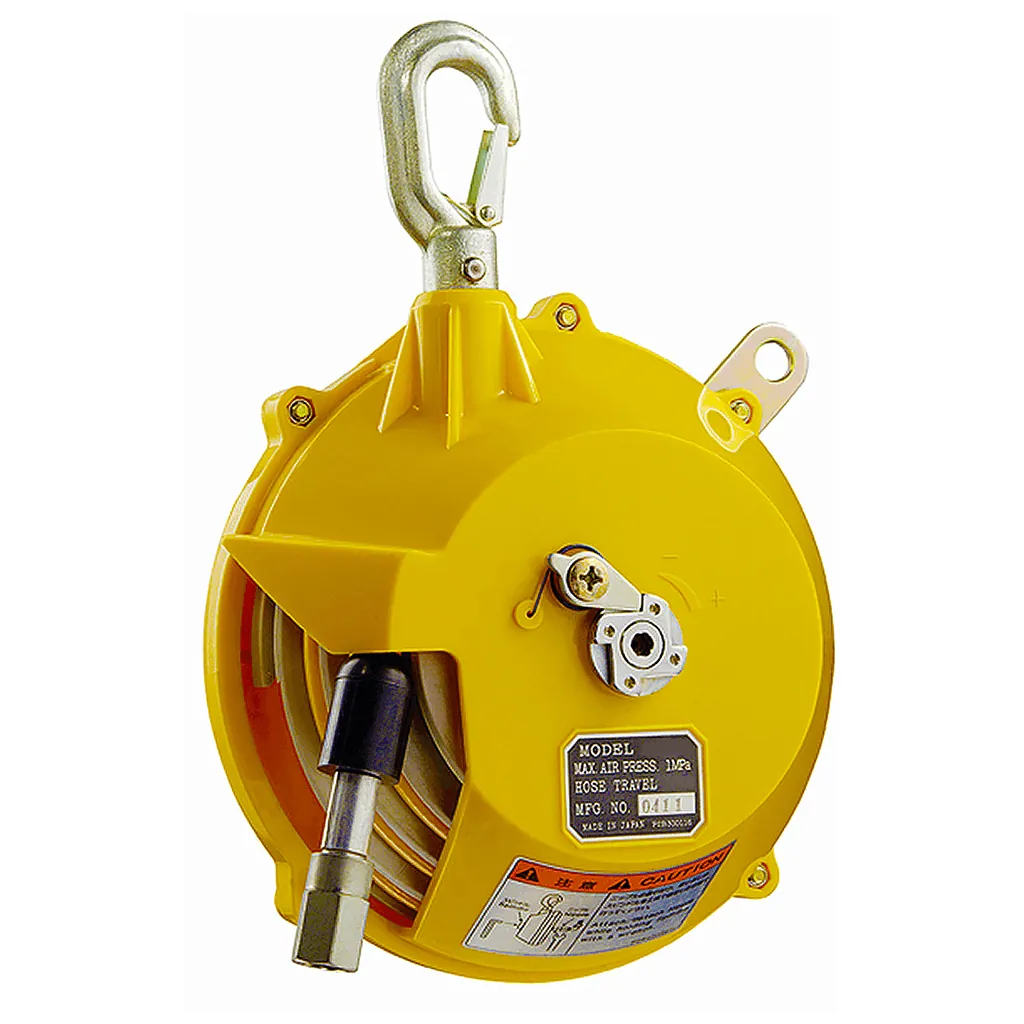 Dettaglio del bilanciatore a molla ENDO ATB-1 con tubo dell’aria intrecciato