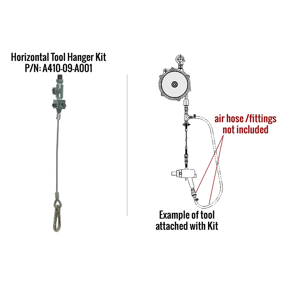 Dettaglio del bilanciatore a molla ENDO THB-35A con tubo dell'aria
