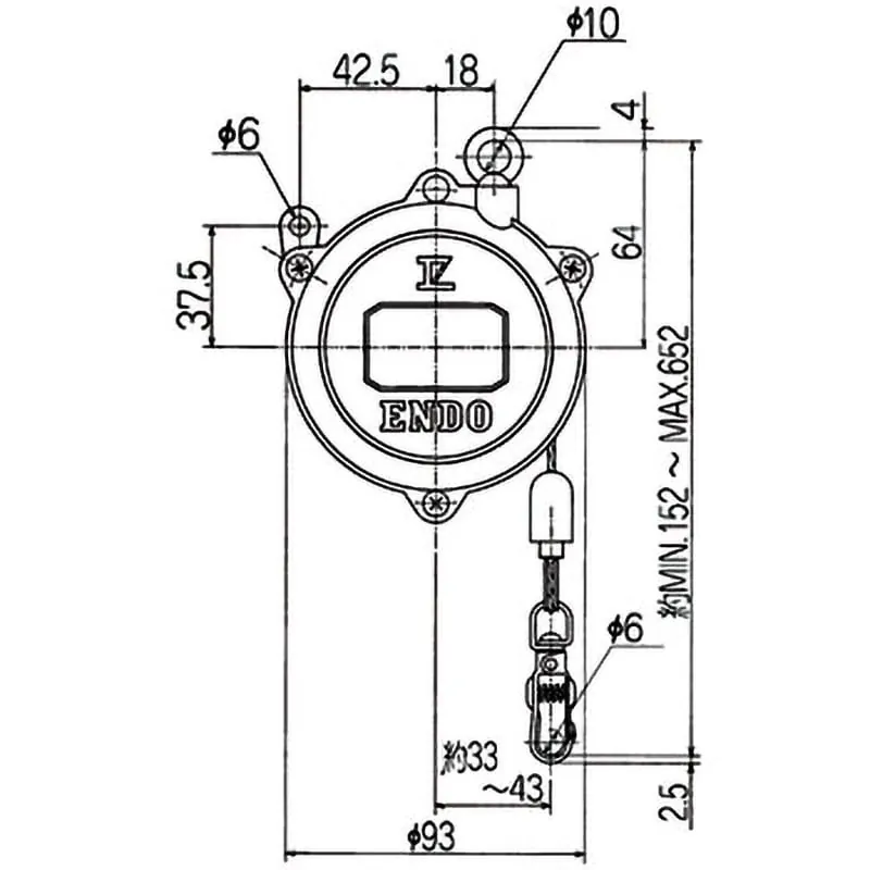 ENDO EK-00, dettaglio del bilanciatore a molla