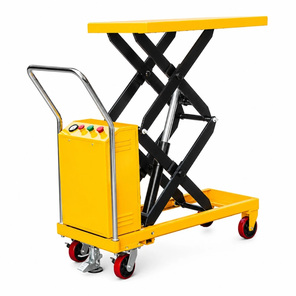 Tavola elevatrice mobile semielettrica a doppio pantografo (PMPS350D) 350 kg 1320 mm