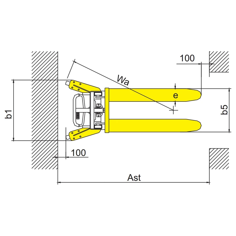 Impilatore manuale RVV1500 con montante telescopico e forche saldate