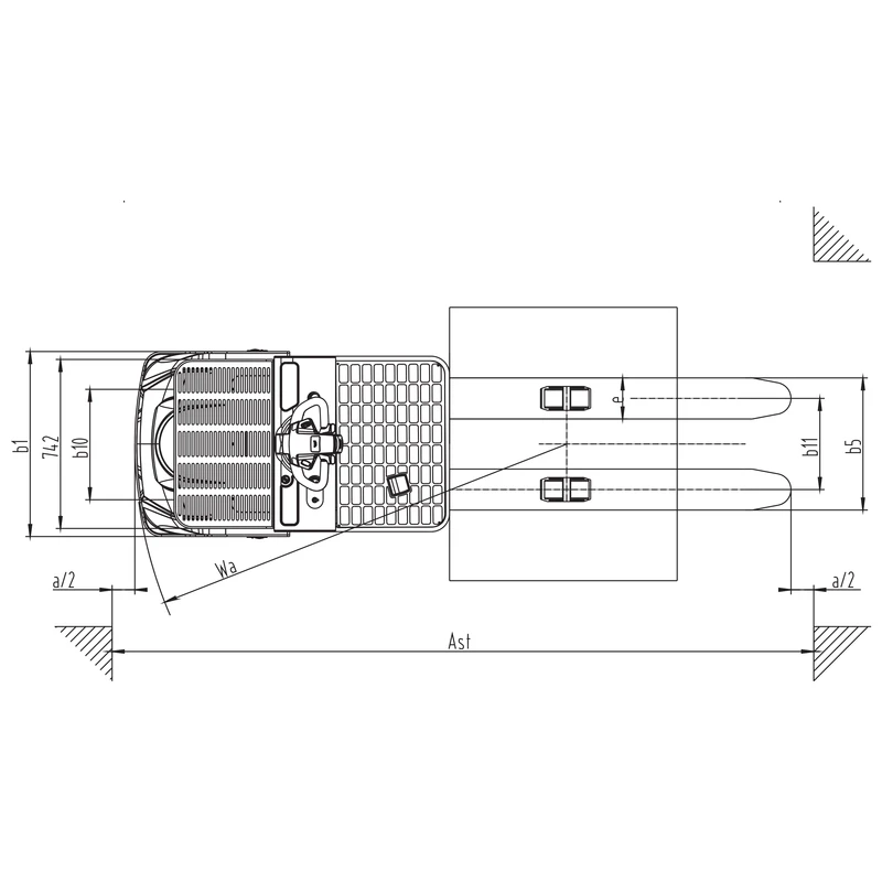 Commissionatore elettrico NKV10/NKV12 con forche da 1500 mm