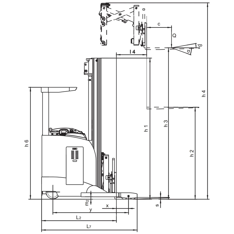 Montante del carrello retrattile elettrico REV15DS/REV18DS