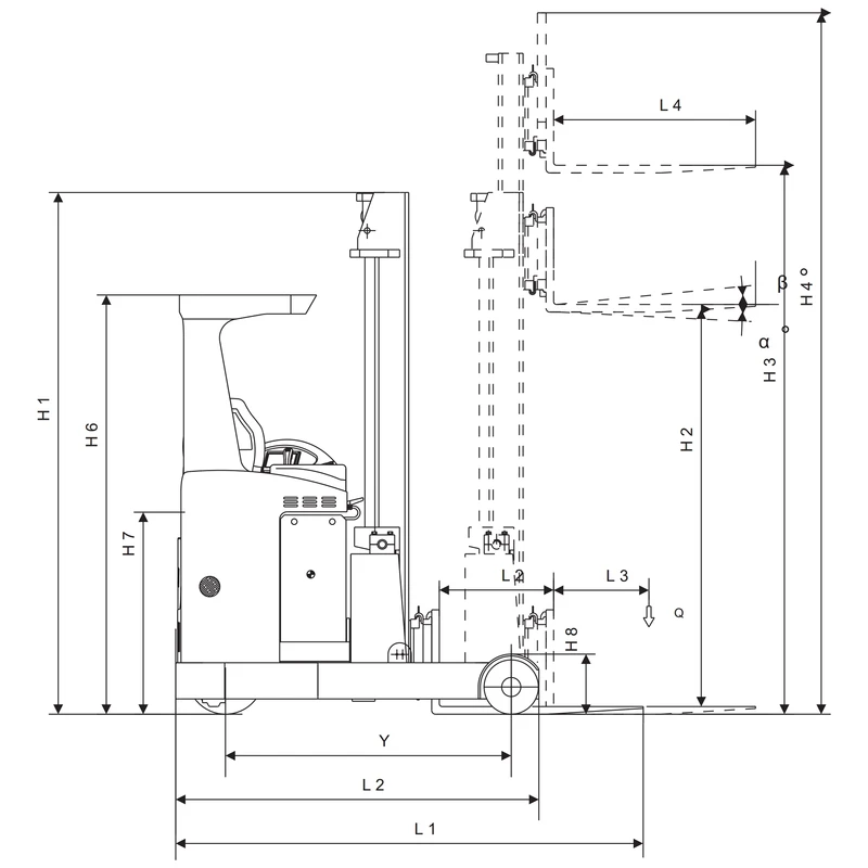 Carrello retrattile elettrico REV15 da 1500 kg, vista 3