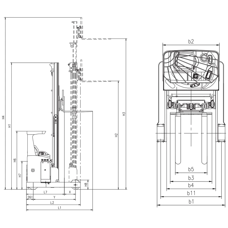 Postazione operatore del carrello retrattile elettrico REV20VP