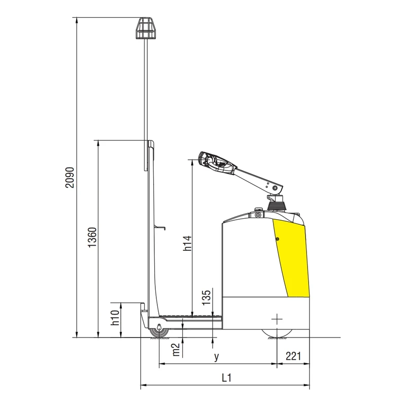 Trattore da traino elettrico VEV20ST/VEV30ST con portata di 2.000-3.000 kg